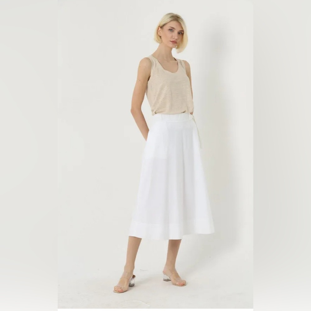 Elizabeth And James Lottie A-Line Midi White Skirt